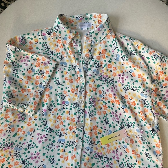 NWT Summersalt The Do-It-All Shirt Dress in Wildflower Fields Size Small - Picture 2 of 10